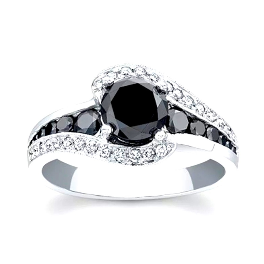 **NEW S925 Silver Black Sapphire Ring